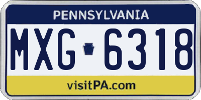 PA license plate MXG6318