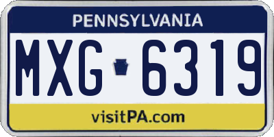 PA license plate MXG6319