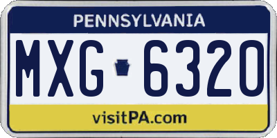 PA license plate MXG6320