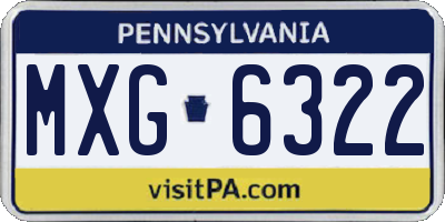 PA license plate MXG6322