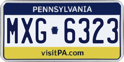 PA license plate MXG6323
