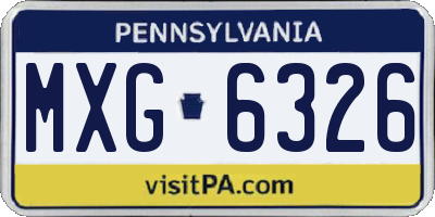 PA license plate MXG6326