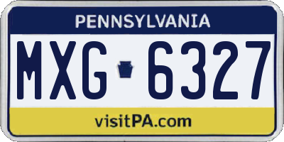 PA license plate MXG6327