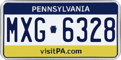 PA license plate MXG6328