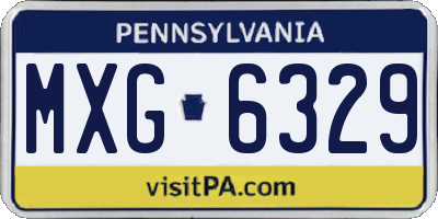 PA license plate MXG6329