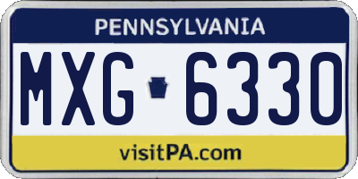 PA license plate MXG6330