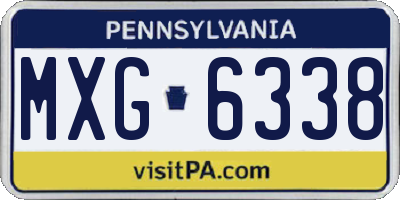 PA license plate MXG6338