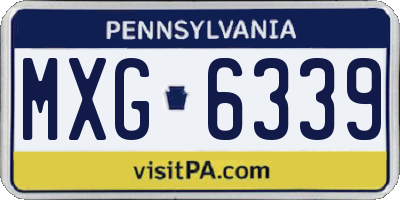 PA license plate MXG6339