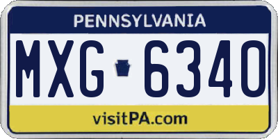 PA license plate MXG6340