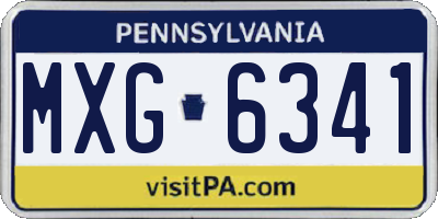 PA license plate MXG6341