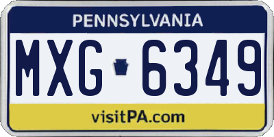 PA license plate MXG6349