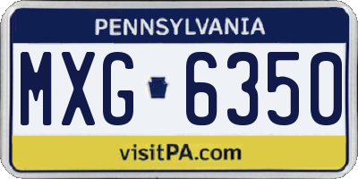 PA license plate MXG6350
