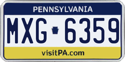 PA license plate MXG6359