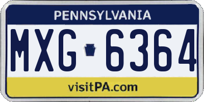 PA license plate MXG6364