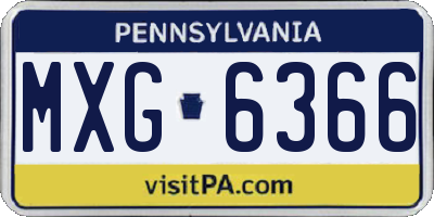 PA license plate MXG6366