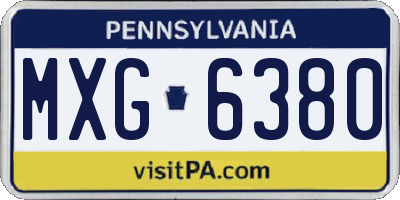 PA license plate MXG6380