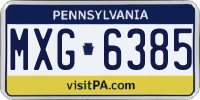 PA license plate MXG6385