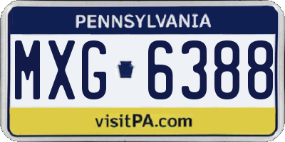 PA license plate MXG6388