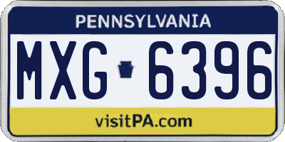 PA license plate MXG6396