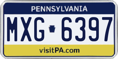 PA license plate MXG6397