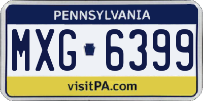 PA license plate MXG6399