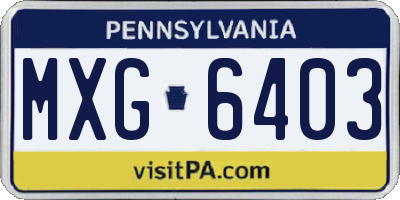 PA license plate MXG6403