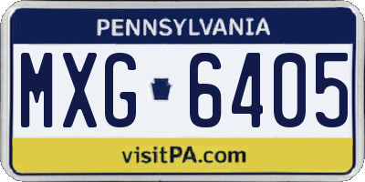PA license plate MXG6405