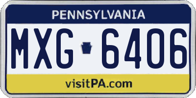 PA license plate MXG6406
