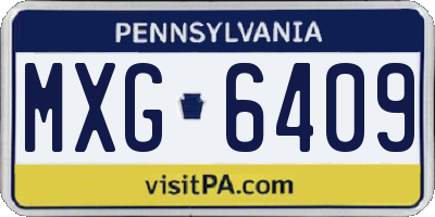 PA license plate MXG6409