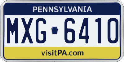 PA license plate MXG6410