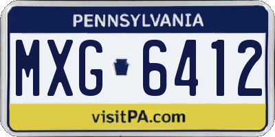 PA license plate MXG6412