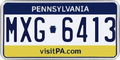 PA license plate MXG6413