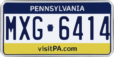 PA license plate MXG6414