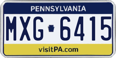 PA license plate MXG6415