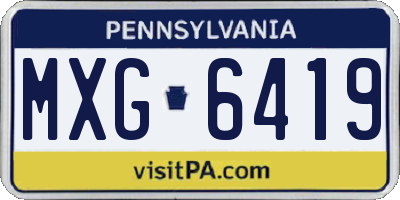 PA license plate MXG6419
