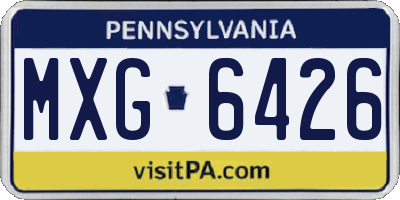PA license plate MXG6426