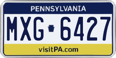 PA license plate MXG6427