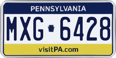 PA license plate MXG6428