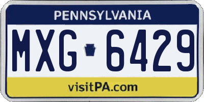 PA license plate MXG6429
