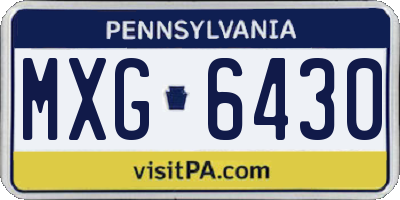 PA license plate MXG6430
