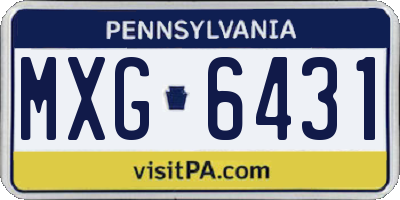 PA license plate MXG6431