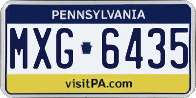 PA license plate MXG6435