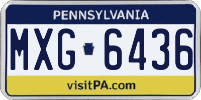 PA license plate MXG6436