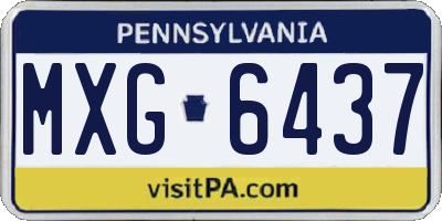 PA license plate MXG6437