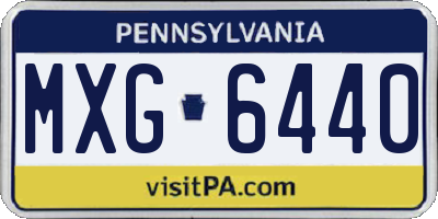 PA license plate MXG6440