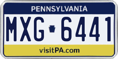 PA license plate MXG6441