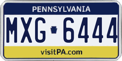 PA license plate MXG6444