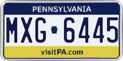 PA license plate MXG6445