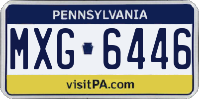 PA license plate MXG6446