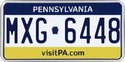 PA license plate MXG6448
